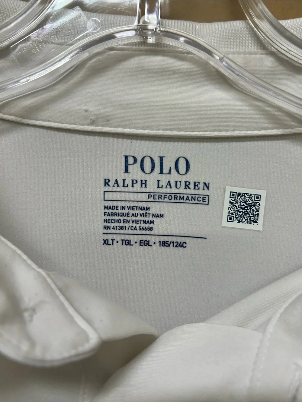 Polo Ralph Lauren Mens X-Large Tall White Pony Logo Sport Performance Polo Shirt